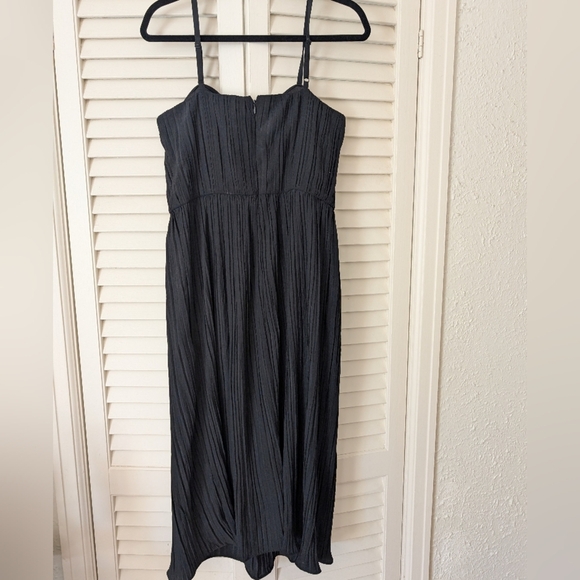DKNY Black Ruffle Pleated Bustier Midi Dress - Picture 6 of 7